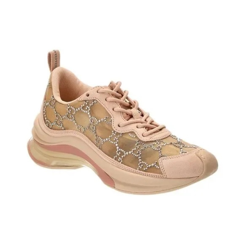 💖NWT GUCCI TELA GG CRYSTAL MESH RUNNER WOMENS SNEAKERS BEIGE IT40